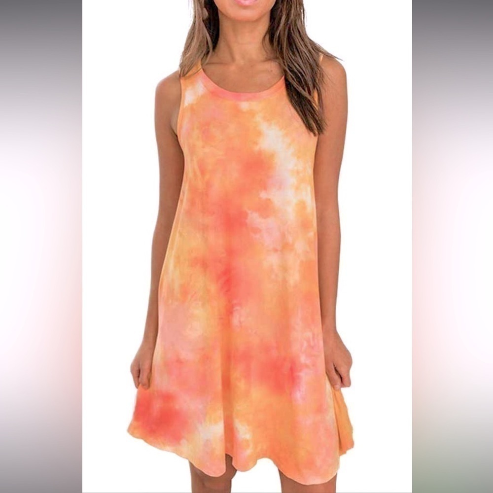 KIWI & PUNCH Womens Boho Tie & Dye Sleeveless Dress Size Large